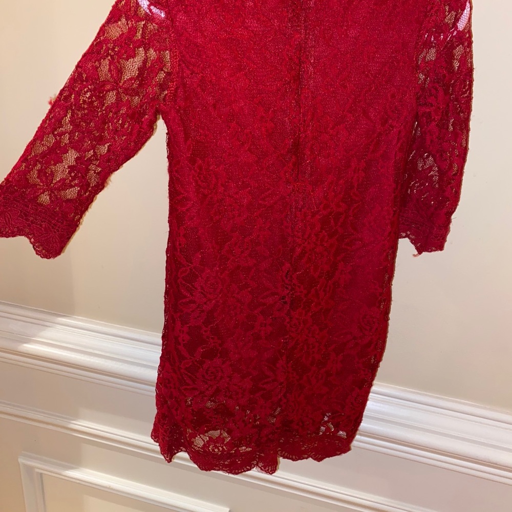 Red lace dress